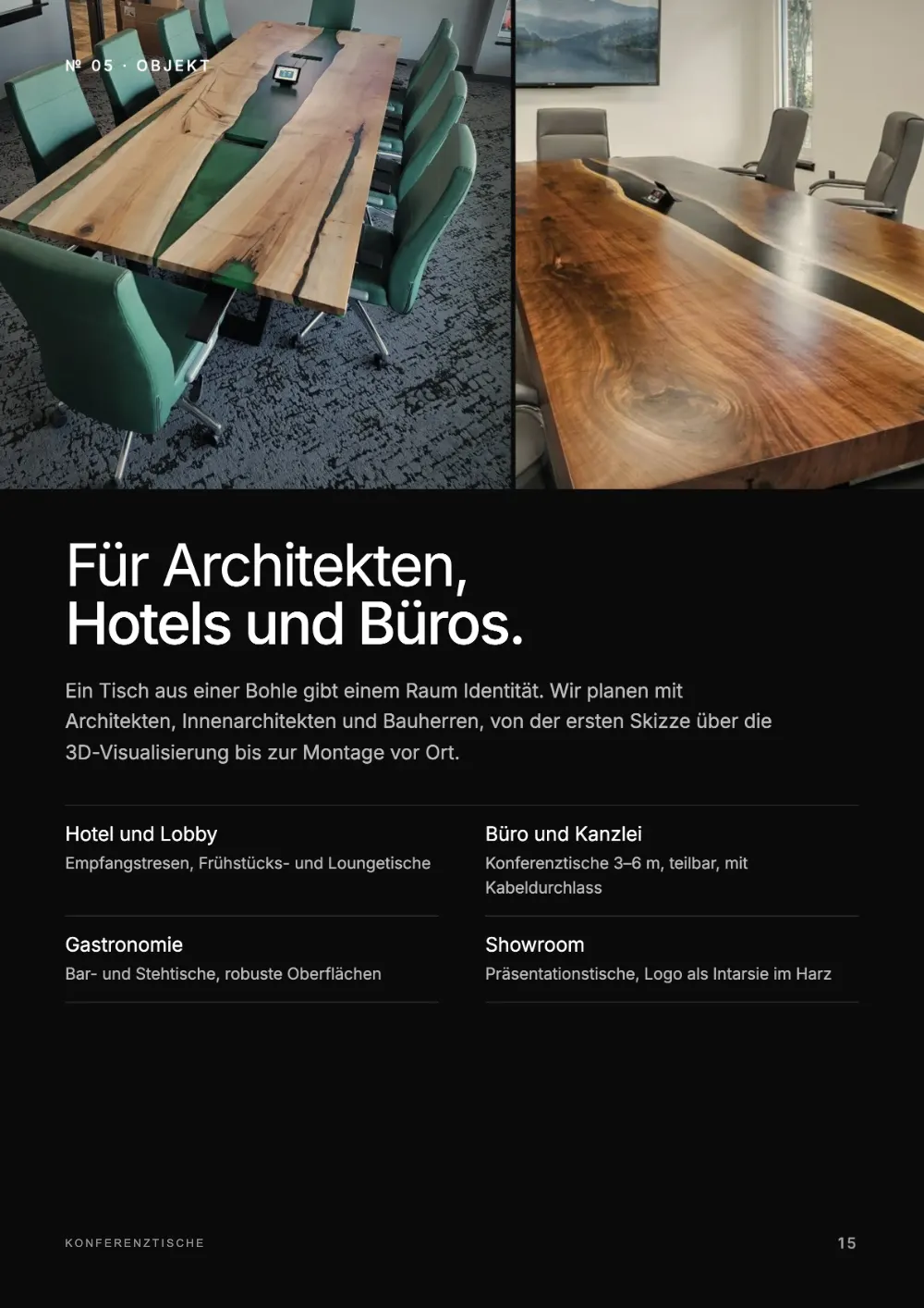 Lookbook Seite 15: № 05 · OBJEKT Für Architekten, Hotels und Büros.